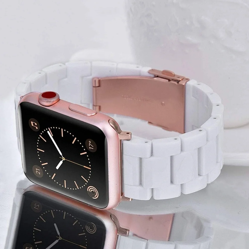 Resin Bracelet Light Weight Bands for Smart Watch- White